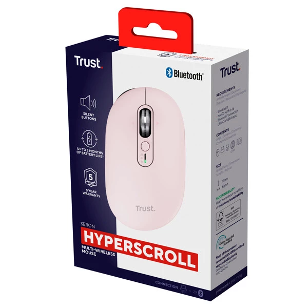 Mouse - ultrasottile - wireless - ricaricabile - Lilla - Trust