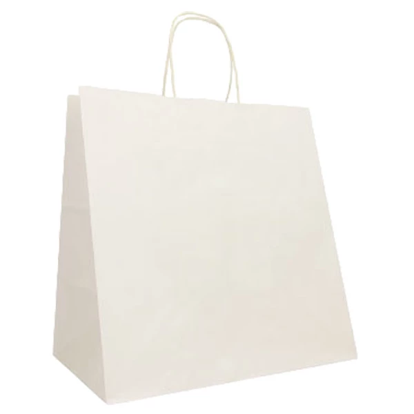 Shopper Twisted XLarge - maniglie cordino ritorto - 32 x 23 x 35 cm - carta kraft - bianco - Mainetti Bags - conf. 25 pezzi