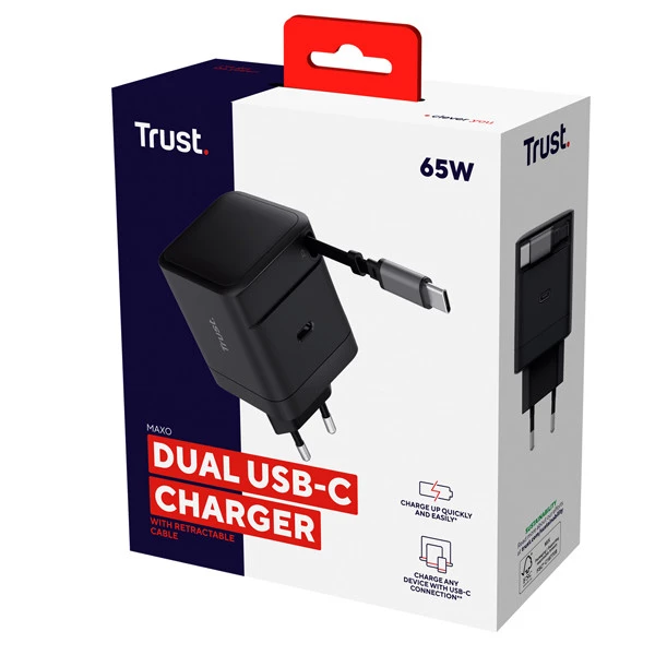 Caricabatteria - 65W - GaN USB-C - Maxo -Trust