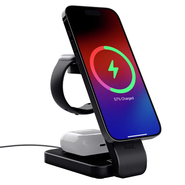 Base di ricarica wireless - 3-in-1 - per dispositivi Apple &ndash; Viro - Trust