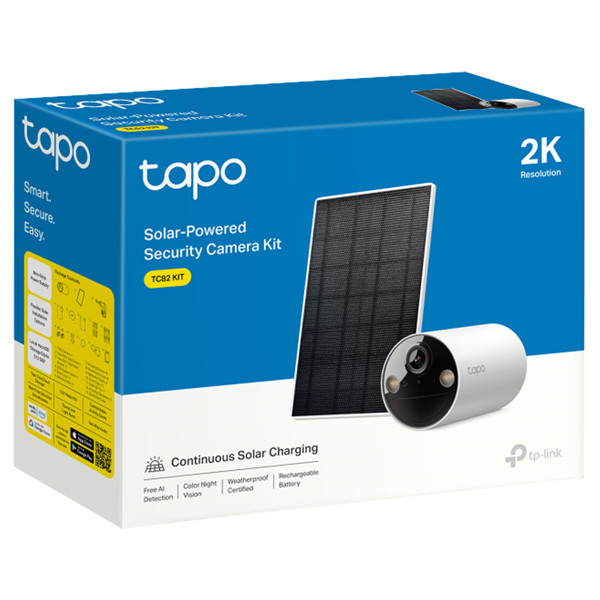 Telecamera Tapo TC82K - Wi-Fi 2K - con pannello ad energia solare - Tp-Link