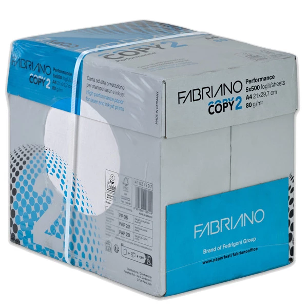 Carta fotocopie Copy 2 Strong Carton - A4 - 80 gr - bianco - Fabriano - conf. 500 fogli