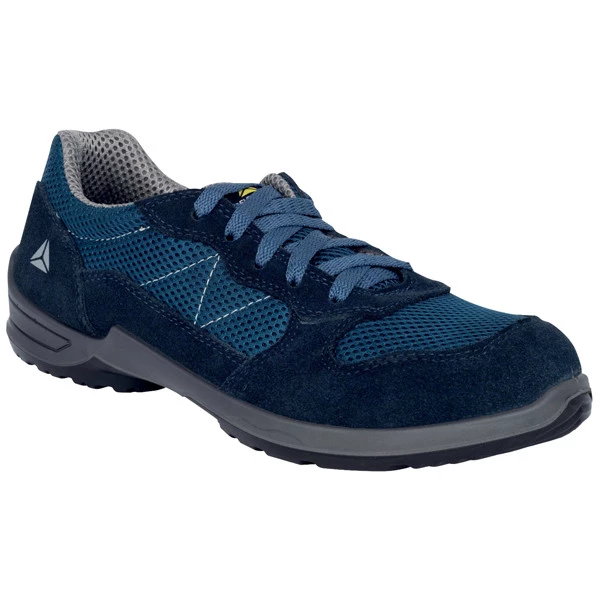 Calzatura di sicurezza Como2 S1P SR - pelle scamosciata/poliestere mesh - numero 41 - blu - Deltaplus
