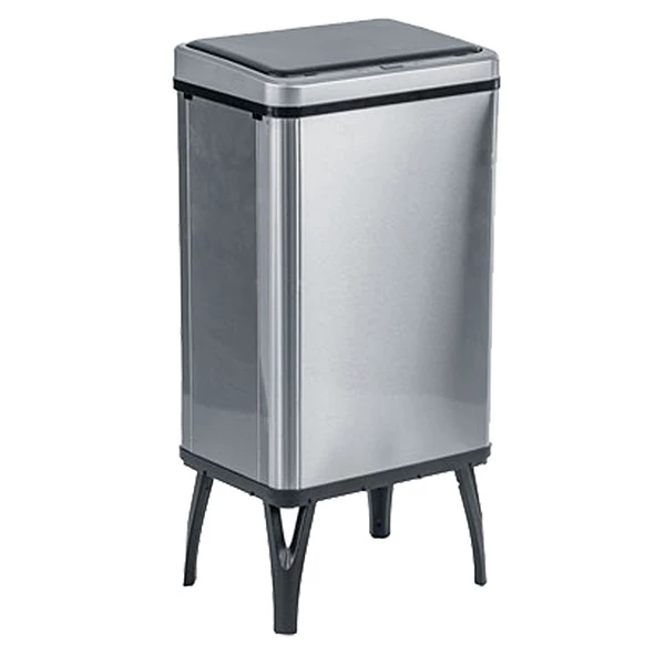 Gettacarte pieghevole Houdini - con coperchio - 35,5 x 26 x 71,5 cm - 40 L - acciaio inox -Medial International