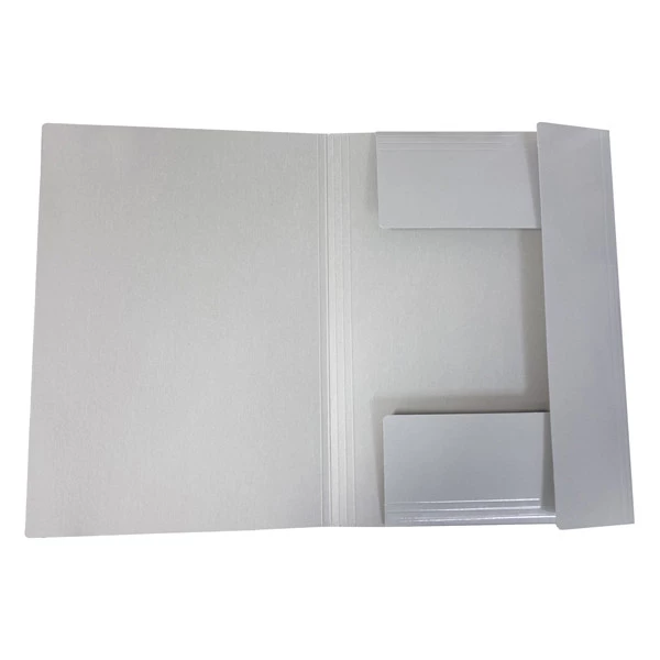 Cartella 3 lembi con elastico - A4 - dorso piatto - grigio chiaro - BM