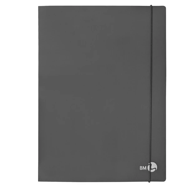 Cartella 3 lembi con elastico - A4 - dorso 1 cm - grigio scuro - BM