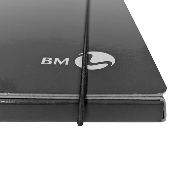 Cartella 3 lembi con elastico - A4 - dorso 1 cm - grigio scuro - BM