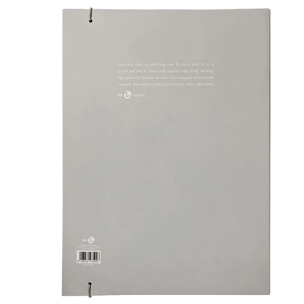 Cartella 3 lembi con elastico - A4 - dorso 1 cm - grigio chiaro - BM