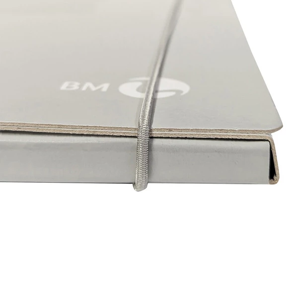 Cartella 3 lembi con elastico - A4 - dorso 1 cm - grigio chiaro - BM