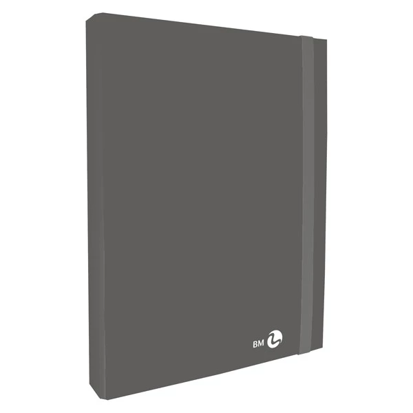 Cartella progetto con elastico - 25 x 34 cm - dorso 3 cm - grigio scuro - BM