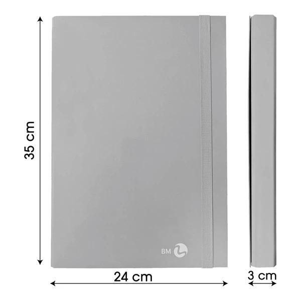 Cartella progetto con elastico - 25 x 34 cm - dorso 3 cm - grigio chiaro - BM