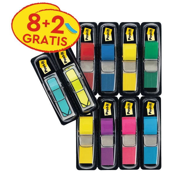 Segnapagina Post-it Index piccolo + Segnapagina Post-it® Index Freccia - colori assortiti - Post-it - Value pack 8+2 frecce gratis