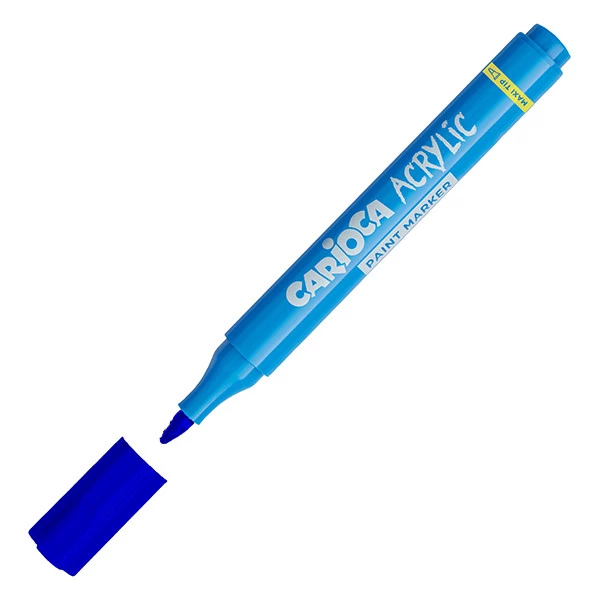 Marcatore Paint Marker acrilico - punta maxi - blu - Carioca - conf. 8 pezzi