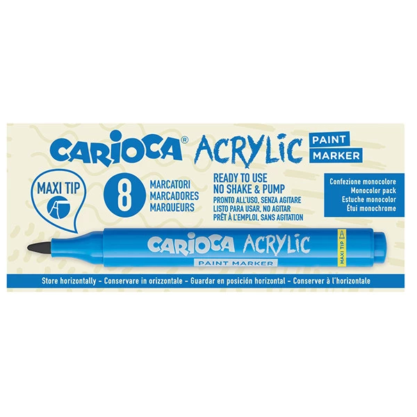 Marcatore Paint Marker acrilico - punta maxi - bianco - Carioca - conf. 8 pezzi