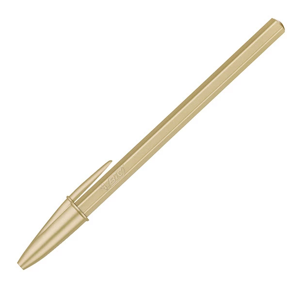 Penna sfera Cristal Glac&egrave; - 1.0 mm - fusto oro - Bic - conf. 20 pezzi
