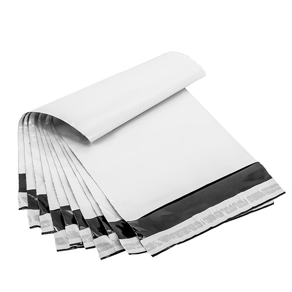 Sacchetto - per corrieri - 24 x 35 x 5 cm - PE - bianco - conf. 100 pezzi