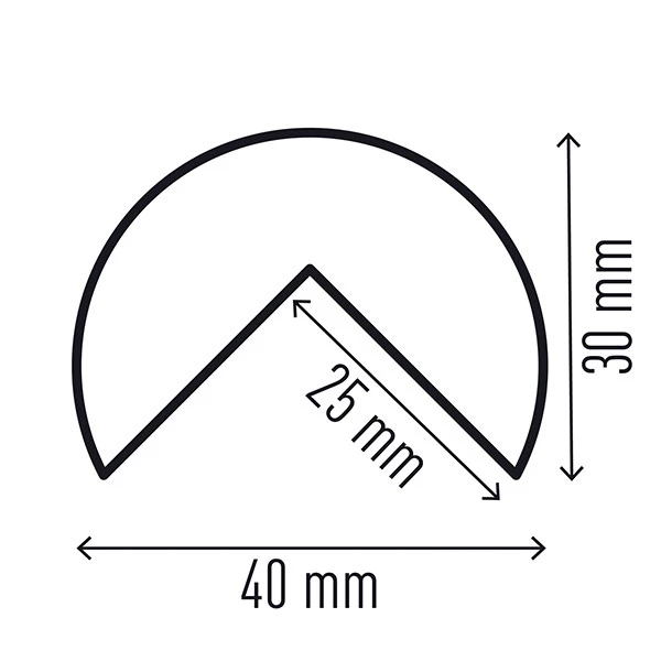 Profilo paracolpi C25R - magnetico - per superfici angolari - forma arrotondata - giallo/nero - 1 m - Durable