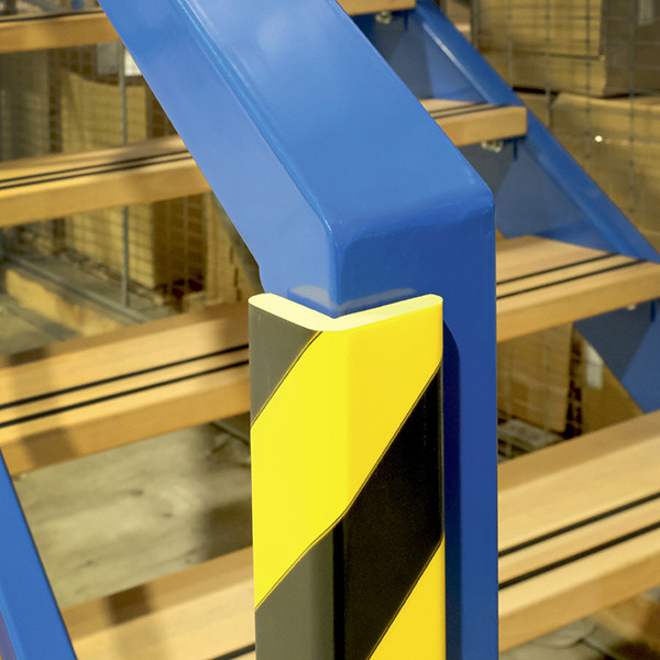 Profilo paracolpi C35 - magnetico - per superfici angolari - forma squadrata - giallo/nero - 1 m - Durable