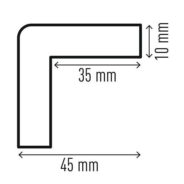 Profilo paracolpi C35 - magnetico - per superfici angolari - forma squadrata - giallo/nero - 1 m - Durable