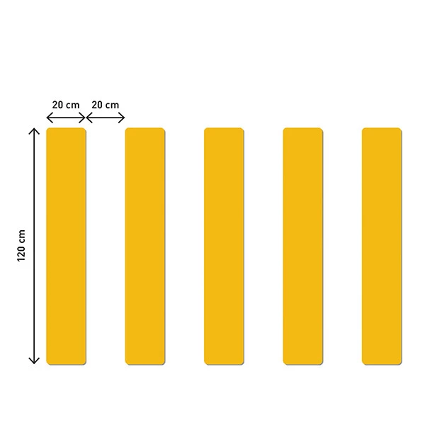 Strisce pedonali adesive &ndash; per ambienti interni &ndash; 200 x 1200 mm &ndash; Durable &ndash; conf. 5 pezzi