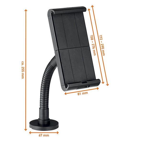 Supporto da tavolo o parete per tablet - TOUGH WALL/TABLE - da 7" a 13" - ruotabile di 360&deg; - Durable