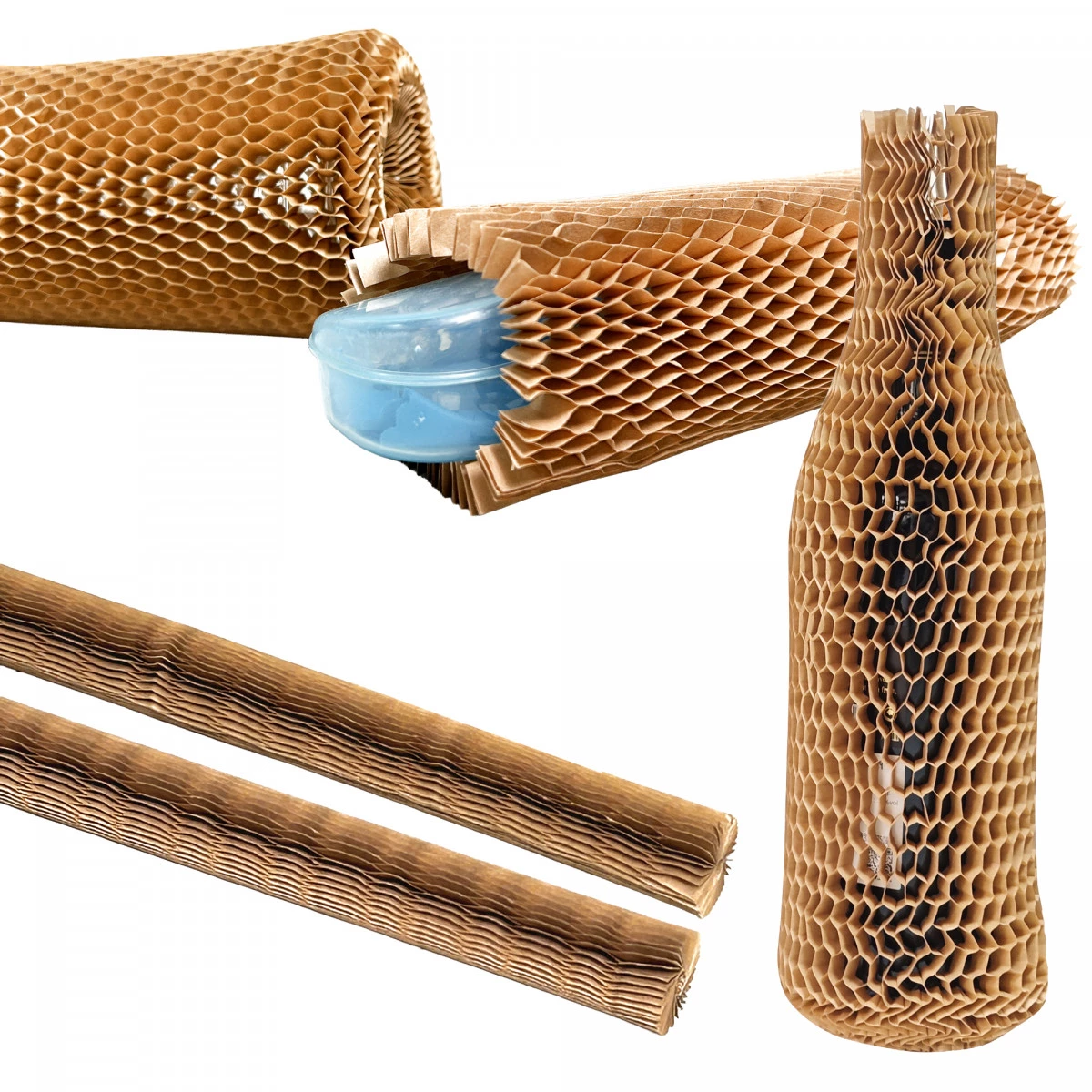 Manicotti in carta alveolare - 60 x 1 cm - avana - Methodo - conf. 20 pezzi