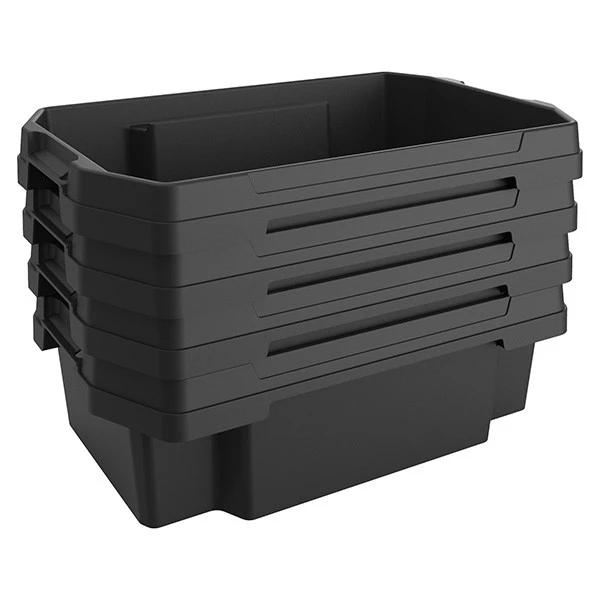 Contenitore multiuso FABER BOX - plastica - nero - 58,5 x 38,5 x 19,51 cm - 30 litri - Terry