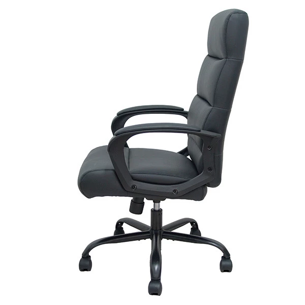 Poltrona direzionale Opti545 - con braccioli fissi e schenale alto - ecopelle - nero - Piqueras y Crespo