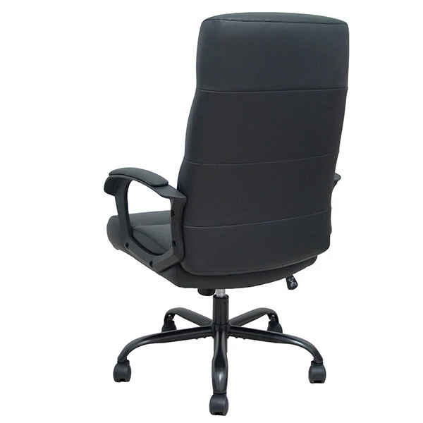 Poltrona direzionale Opti545 - con braccioli fissi e schenale alto - ecopelle - nero - Piqueras y Crespo