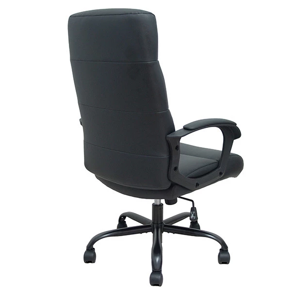 Poltrona direzionale Opti545 - con braccioli fissi e schenale alto - ecopelle - nero - Piqueras y Crespo