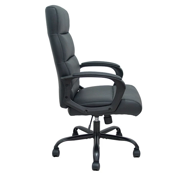 Poltrona direzionale Opti545 - con braccioli fissi e schenale alto - ecopelle - nero - Piqueras y Crespo