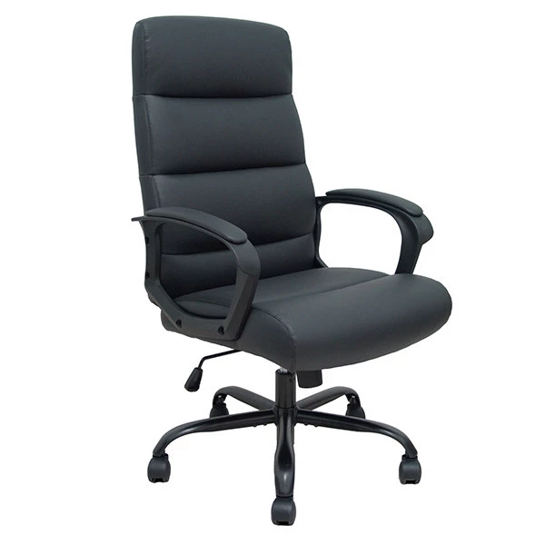 Poltrona direzionale Opti545 - con braccioli fissi e schenale alto - ecopelle - nero - Piqueras y Crespo