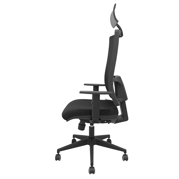 Seduta operativa Horna - con braccioli e poggiatesta - tessuto - nero - Piqueras y Crespo