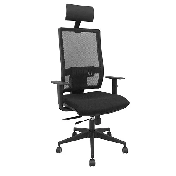 Seduta operativa Horna - con braccioli e poggiatesta - tessuto - nero - Piqueras y Crespo