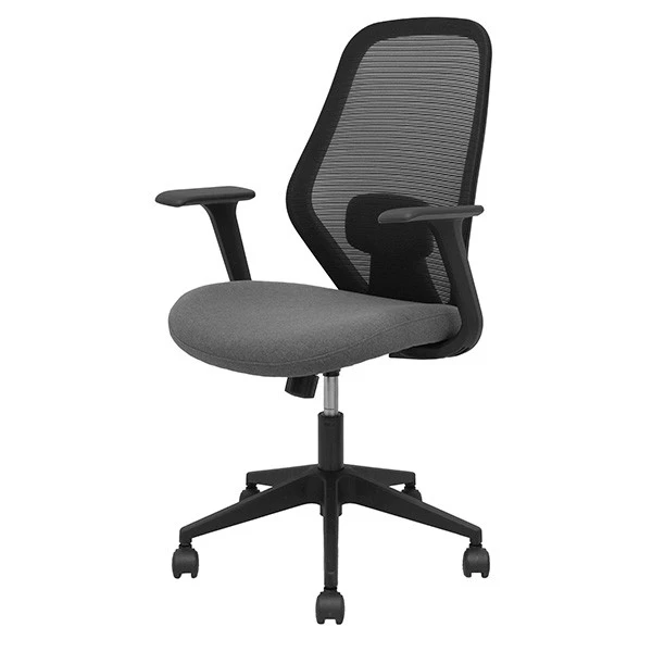 Seduta operativa Ergo 529 - con braccioli fissi - tessuto - grigio - Piqueras y Crespo