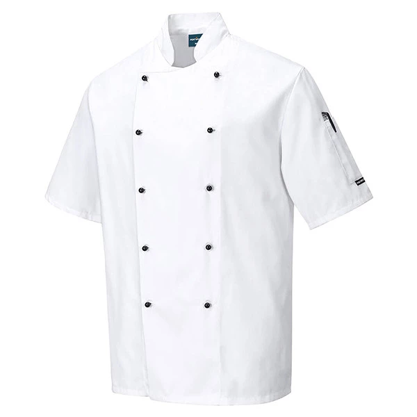 Giacca cuoco Kent - maniche corte - taglia L - bianco - Portwest