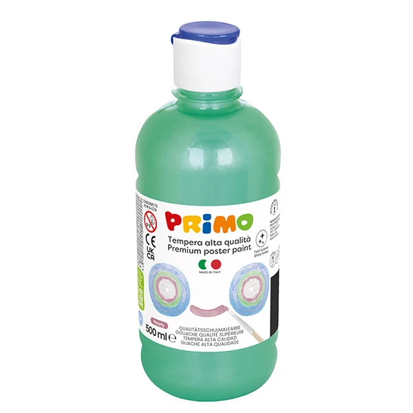 Tempera brillante perlata - 500ml - colori perlati assortiti - Primo - box 6 colori