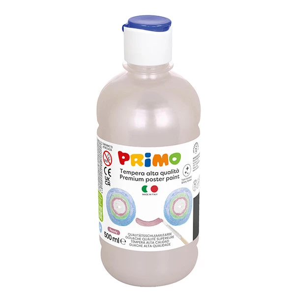 Tempera brillante perlata - 500ml - colori perlati assortiti - Primo - box 6 colori