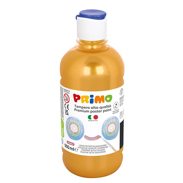 Tempera brillante perlata - 500ml - colori perlati assortiti - Primo - box 6 colori
