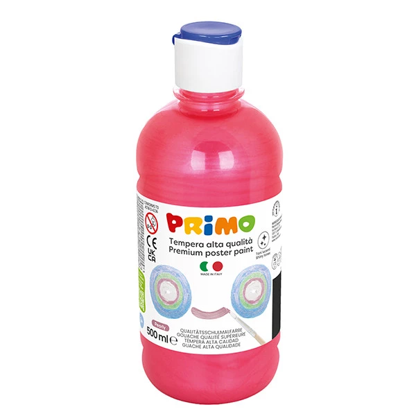 Tempera brillante perlata - 500ml - colori perlati assortiti - Primo - box 6 colori