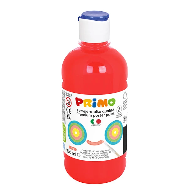 Tempera brillante perlata - 500ml - colori fluo assortiti - Primo - box 6 colori
