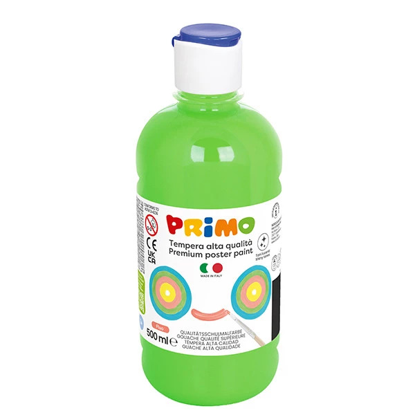 Tempera brillante perlata - 500ml - colori fluo assortiti - Primo - box 6 colori