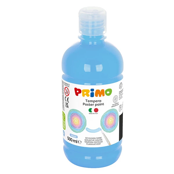 Tempera brillante perlata - 500ml - colori pastel assortiti - Primo - box 6 colori