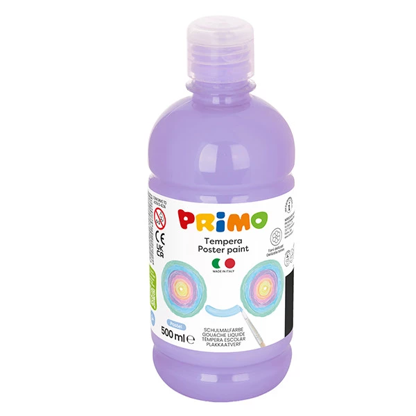 Tempera brillante perlata - 500ml - colori pastel assortiti - Primo - box 6 colori