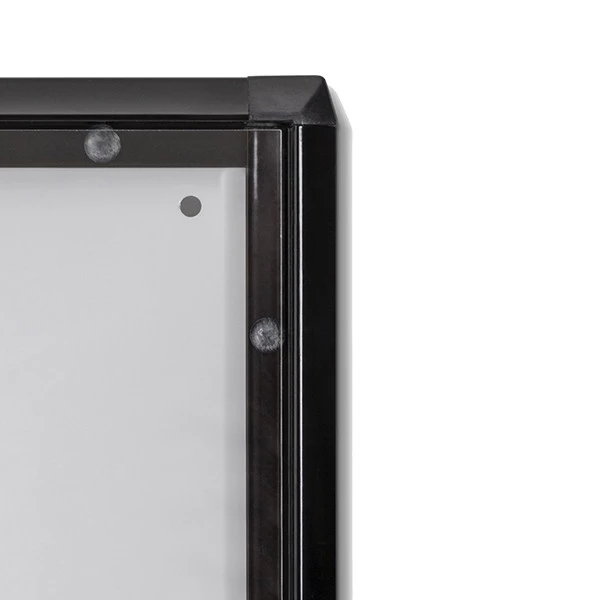 Bacheca per interni - con ante battenti - 1 foglio A4 - cornice nera - verticale - Showdown