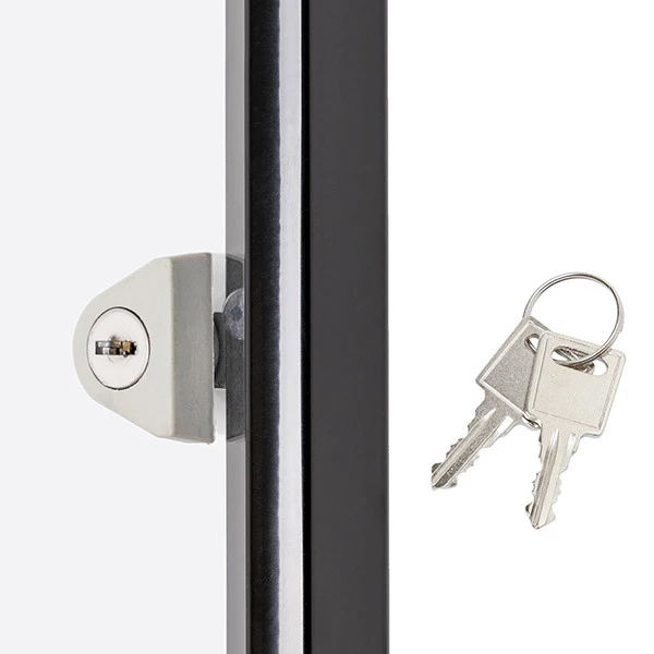 Bacheca per interni - con ante battenti - 4 fogli A4 - cornice nera - verticale - Showdown