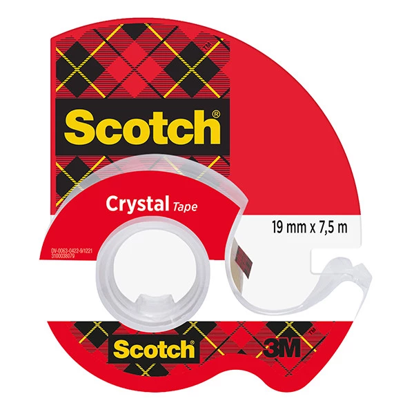 Nastro adesivo  in chiocciola Crystal 600 - 19 mm x 7,5m - acrilico - trasparente - Scotch