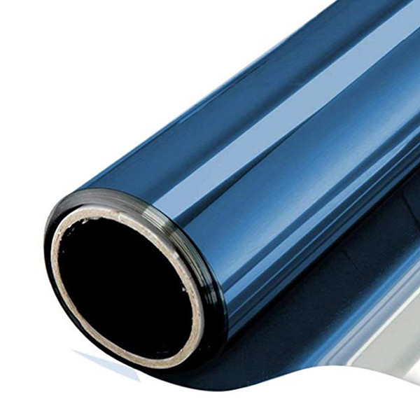 Pellicola adesiva - 50 cm x 10 m - protezione UV medio/alta - trasparenza media -  riflettente/grigio scuro - Patifix