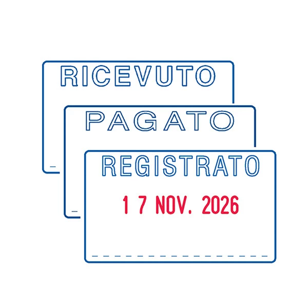 Timbro Professional datario 3 testi 5430 + RICEVUTO/PAGATO/REGISTRATO - 4 mm - autoinchiostrante - Trodat