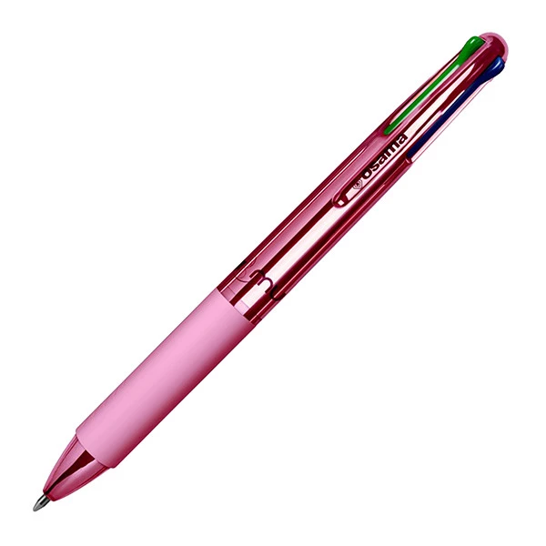 Penna a sfera 4 Multi Chrome - punta 1,00 mm - 4 colori - rose pink  - Osama